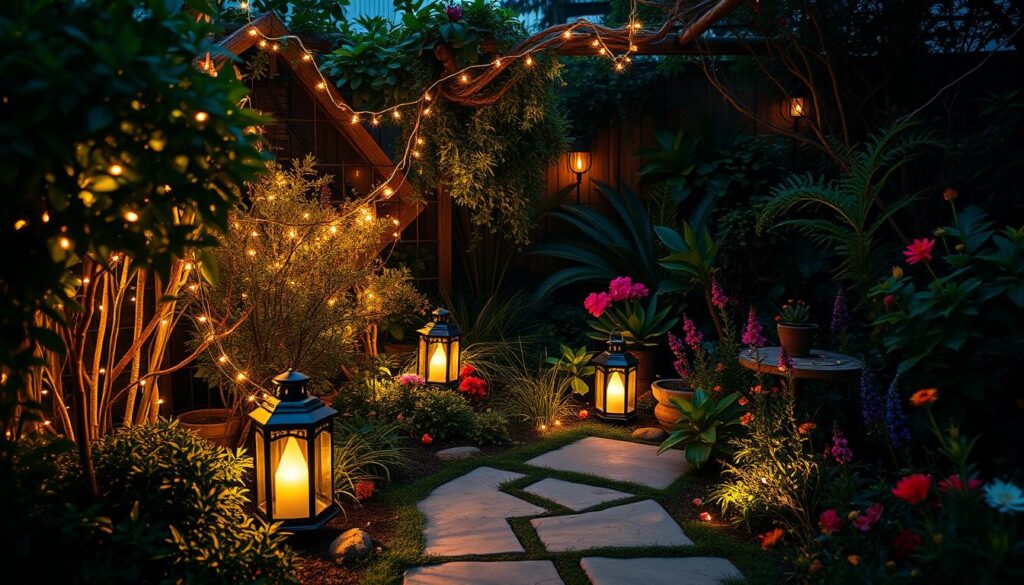 iluminación para jardines